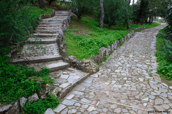 pathways in the parks of Filopappou hill